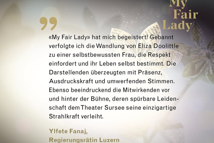 Wunderbare Publikumsstimmen zur My Fair Lady